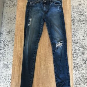 Ag Adriano Goldschmied distressed skinny jeans